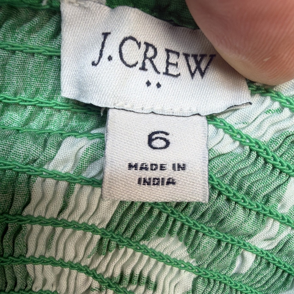 J Crew Floral Two Piece Set Womens Size 6 Green Crop Top Skirt Matching - Picture 7 of 16